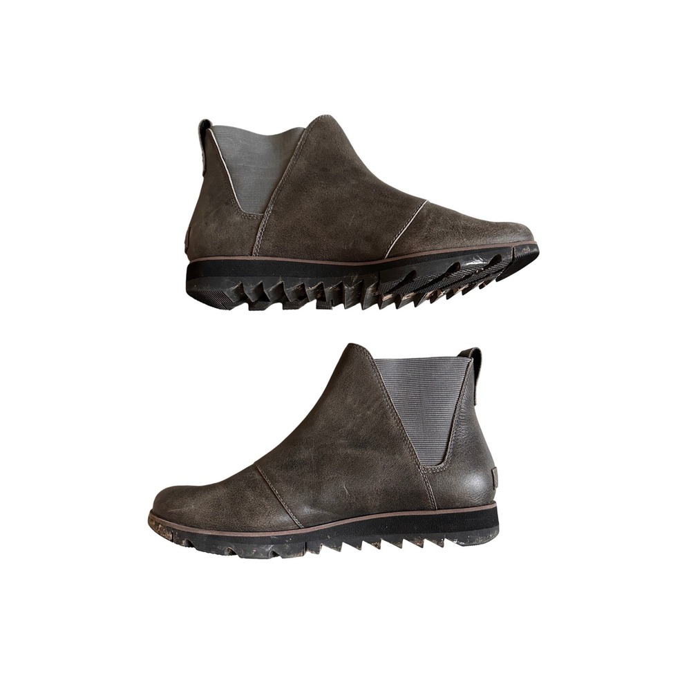 Sorel Harlow Chelsea Boot Womens 8.5 Quarry Gray Rainboot Waterproof Leather - Picture 2 of 7